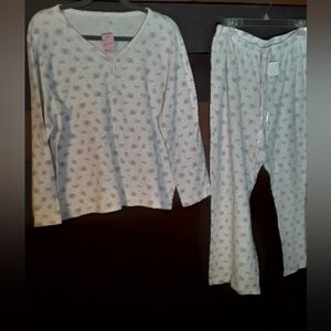 XXL Croft &Barrow Pink & Grey Cuddly Long Sleeve Pajama set